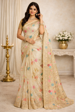 Varanasi Handwoven Tassar Silk Saree – Pure Silk