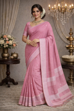 West Bengal Pure Cotton Handloom Saree with Handloom Mark & Free Blouse Piece